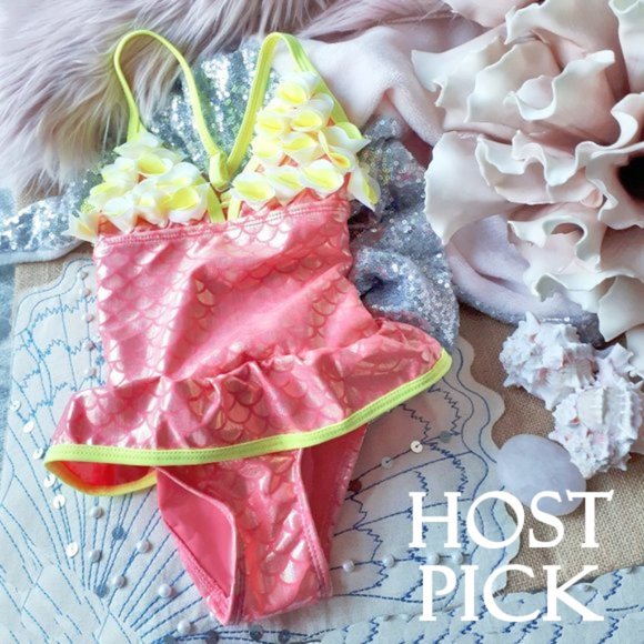 Floatimini Other - NWT Floatimini Mermaid Petal one piece yellow and pink swimsuit, 3T